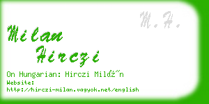 milan hirczi business card